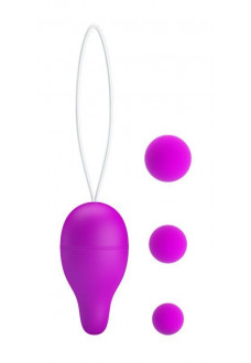 Лиловое вагинальное яйцо с утяжеляющими шариками Kegel Ball