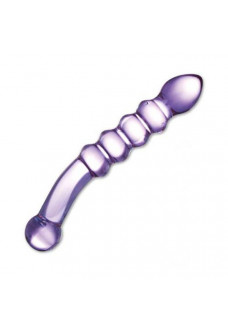 Фиолетовый фаллоимитатор из стекла Purple Rain - 22,9 см.