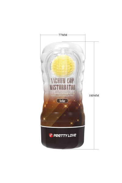 Прозрачный текстурированный мастурбатор Vacuum Cup Masturbator Stellar