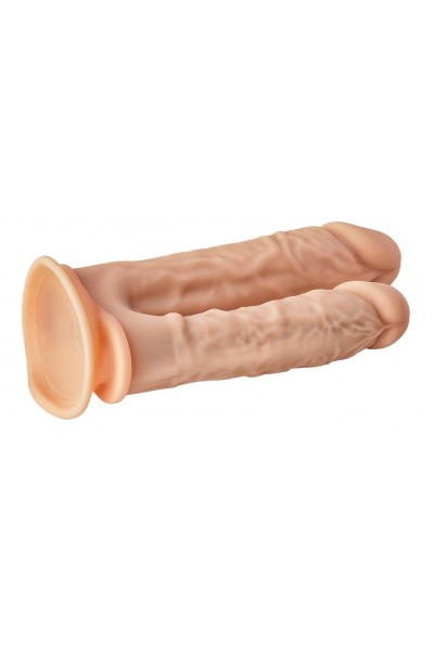 Телесный анально-вагинальный фаллоимитатор Double Penetrator - 19,5 см. Телесный анально-вагинальный фаллоимитатор Double Penetrator - 19,5 см.