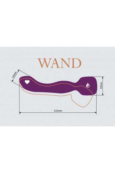 Фиолетовый двусторонний вибромассажер Heating Wand с нагревом - 22 см. Фиолетовый двусторонний вибромассажер Heating Wand с нагревом - 22 см.