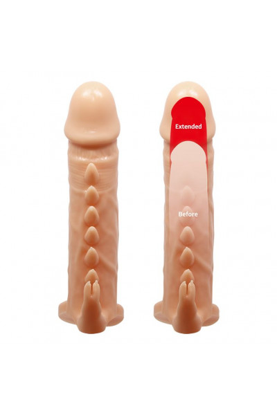 Телесная удлиняющая насадка Penis Sleeve Emmitt - 17 см.