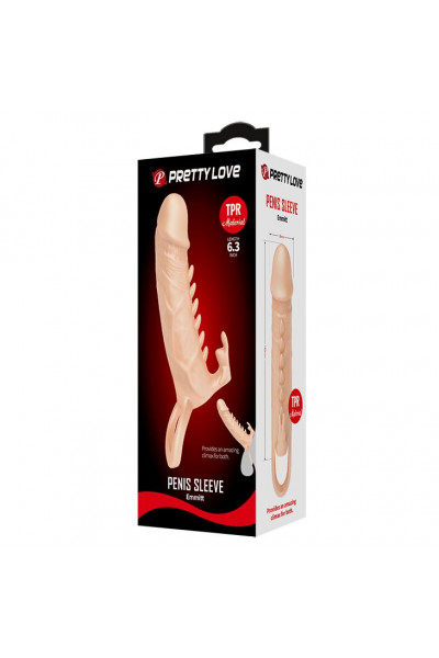 Телесная удлиняющая насадка Penis Sleeve Emmitt - 17 см.
