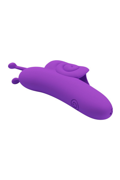 Фиолетовый вибратор на палец в форме улитки Snail